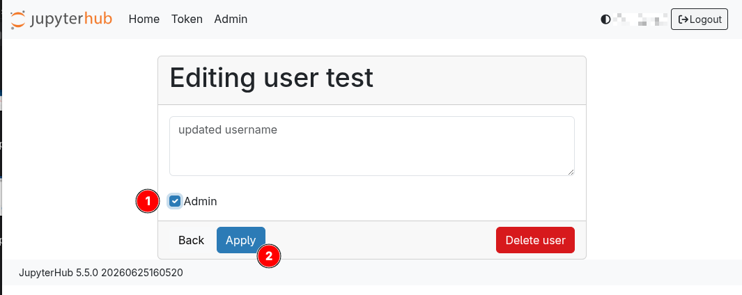 Screenshot showing the checkbox and apply button